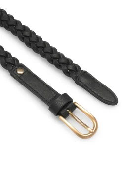Best ME+EM Arrow Hand-Plaited Leather Belt Black/Gold