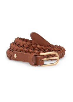 Hot ME+EM Arrow Hand-Plaited Leather Belt Tan/Gold