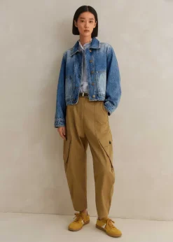 Outlet ME+EM Authentic Denim Relaxed Crop Jacket Blue Wash