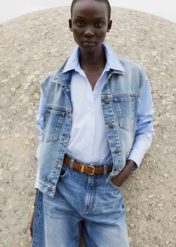 Discount ME+EM Authentic Denim Vest Mid Blue Wash