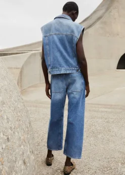 Discount ME+EM Authentic Denim Vest Mid Blue Wash