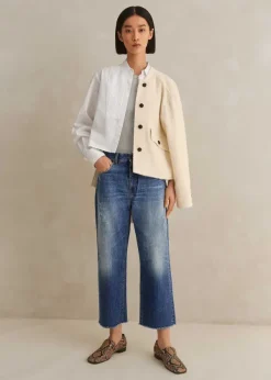 Outlet ME+EM Authentic Distressed Relaxed Straight Jean Mid Wash