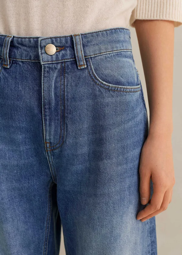 Clearance ME+EM Authentic Engineered-Leg Jean Mid Blue Wash