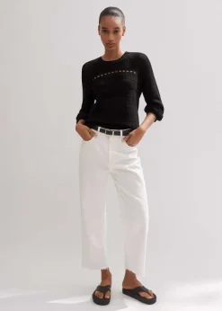 Best ME+EM Authentic Straight Jean White