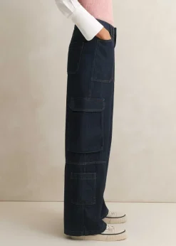 Outlet ME+EM Baggy Cargo Denim Trouser Rinse Wash Denim