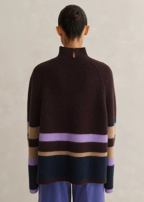 Hot ME+EM Boiled Cashmere Relaxed Stripe Jumper Ganache Multi