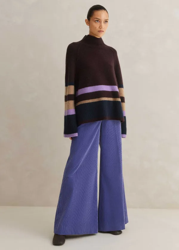 Hot ME+EM Boiled Cashmere Relaxed Stripe Jumper Ganache Multi