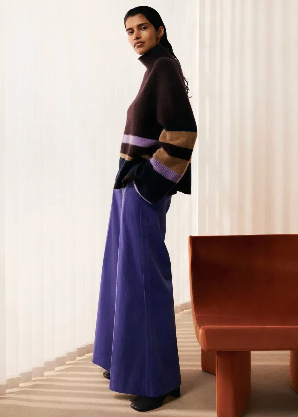 Hot ME+EM Boiled Cashmere Relaxed Stripe Jumper Ganache Multi