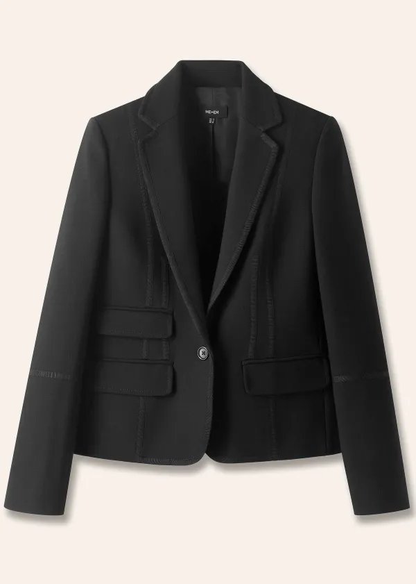 Discount ME+EM Bracelet Sleeve Short Workwear Blazer Black