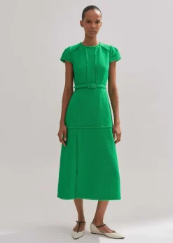 Hot ME+EM Cap Sleeve Midi Dress Spring Green
