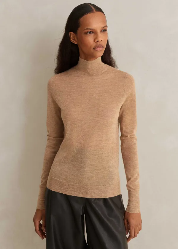 Sale ME+EM Cashmere Barely There Layering Jumper Camel