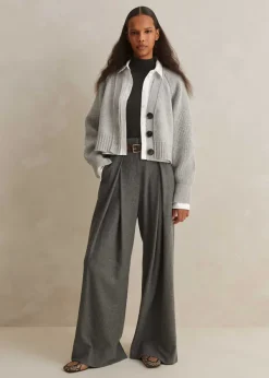 Clearance ME+EM Cashmere Barely There Layering Jumper Charcoal