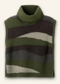 ME+EM Cashmere Camo Cropped Vest + Snood Khaki Multi