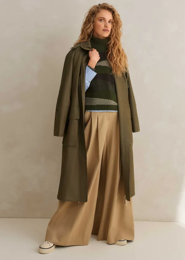 ME+EM Cashmere Camo Cropped Vest + Snood Khaki Multi