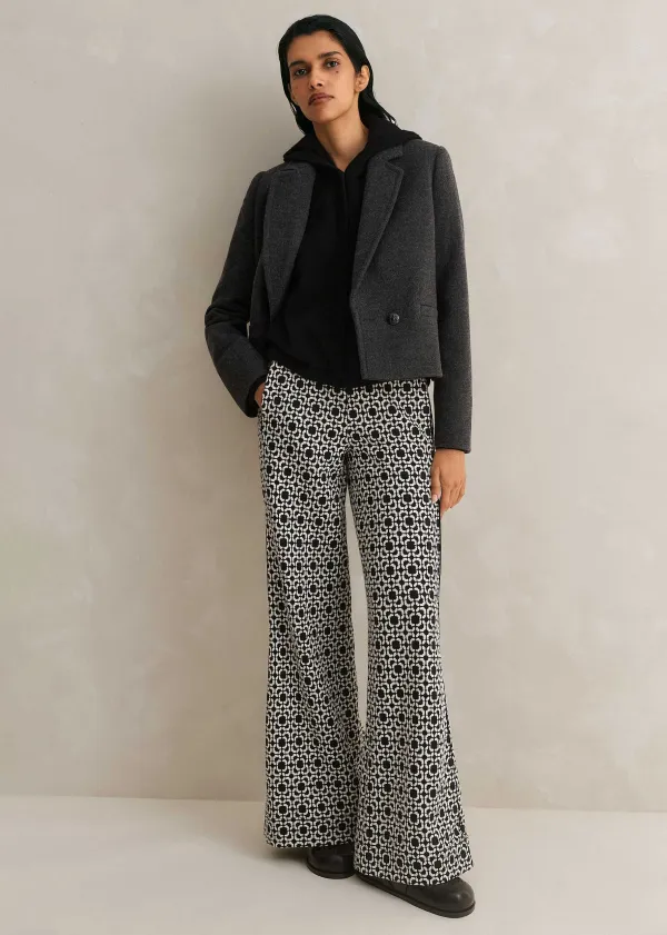 Sale ME+EM Cashmere Drop Shoulder Box Crop Hoody Black