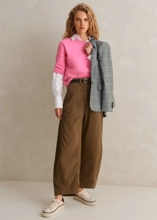 Sale ME+EM Cashmere Relaxed Crop Tee Perfect Pink