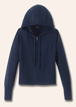 Online ME+EM Cashmere Relaxed Fit Box Zip Hoody Navy