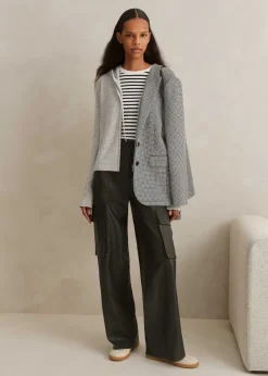 ME+EM Cashmere Relaxed Fit Box Zip Hoody Silver Grey M Lange