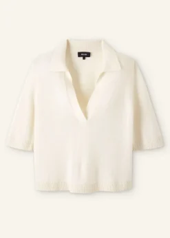 Best ME+EM Cashmere Relaxed Polo Shirt Cream