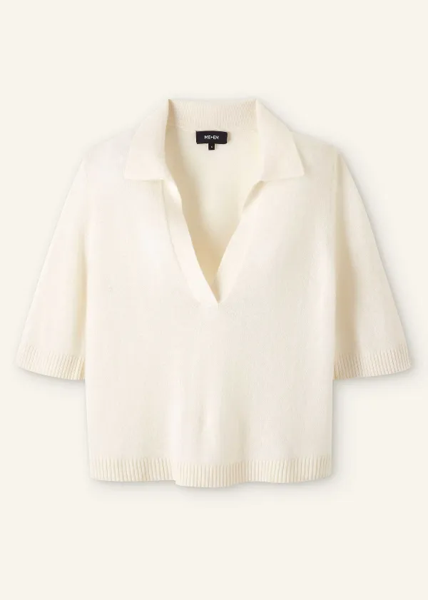 Best ME+EM Cashmere Relaxed Polo Shirt Cream