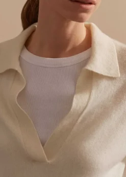 Best ME+EM Cashmere Relaxed Polo Shirt Cream