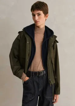 Discount ME+EM Cashmere Sleeveless Relaxed Zip Hoody Navy