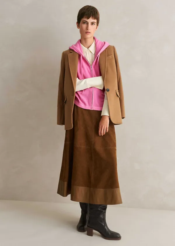 Outlet ME+EM Cashmere Sleeveless Relaxed Zip Hoody Candy Pink
