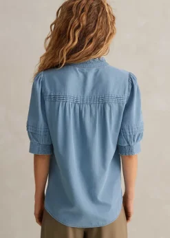 Best ME+EM Chambray Blouse Blue