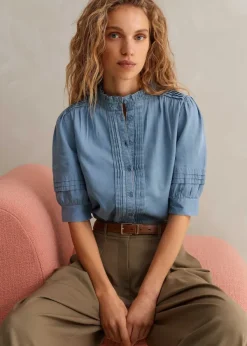 Best ME+EM Chambray Blouse Blue