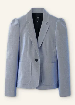 ME+EM Chambray Tailoring Fitted Blazer Blue