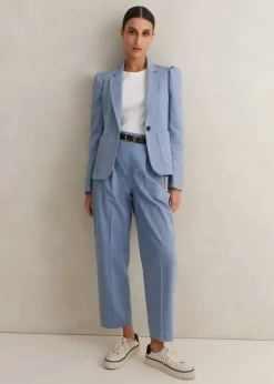 Sale ME+EM Chambray Tailoring Tapered Trouser Blue