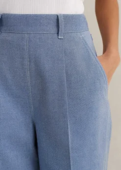 Sale ME+EM Chambray Tailoring Tapered Trouser Blue