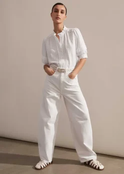 Online ME+EM Cheesecloth Blouse Soft White