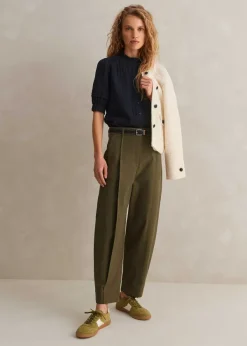 Sale ME+EM Cheesecloth Blouse Navy