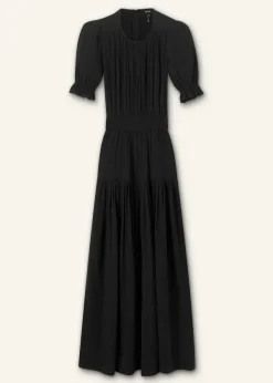 Online ME+EM Cheesecloth Cut Out Full-Length Dress Black