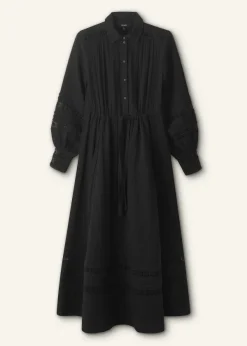 Online ME+EM Cheesecloth Drawstring Maxi Dress Black