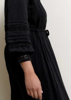 Online ME+EM Cheesecloth Drawstring Maxi Dress Black