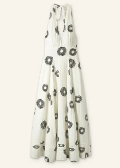Clearance ME+EM Cheesecloth Modern Daisy Print Maxi Dress Cream/Black