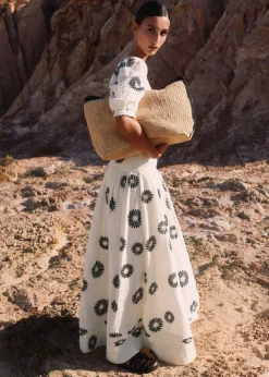 Clearance ME+EM Cheesecloth Modern Daisy Print Co-Ord Neutrals