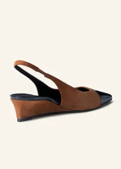 Hot ME+EM Chisel Toe Wedge Slingback Tan
