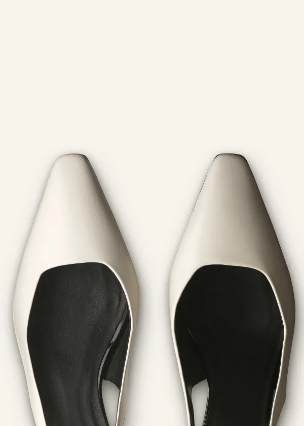 ME+EM Chisel Toe Wedge Slingback Off White