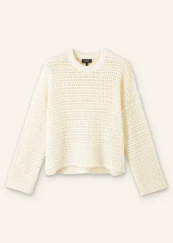 Best ME+EM Chunky Cotton Open Stitch Box Jumper Cream