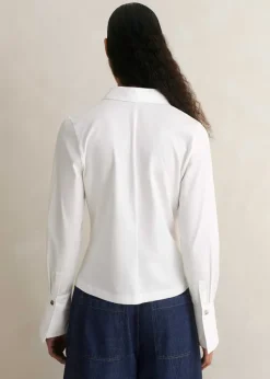 Sale ME+EM Classic Bib Detail Layering Shirt Fresh White