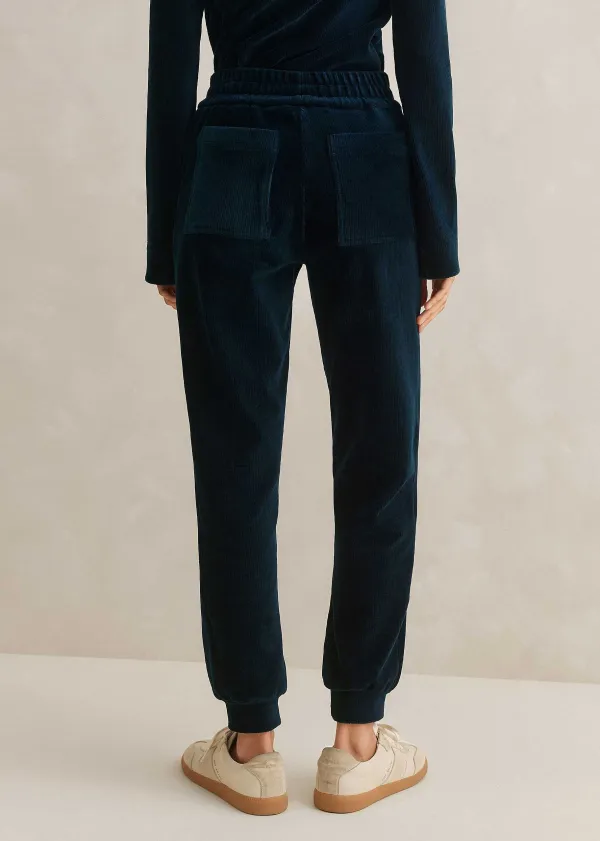 Clearance ME+EM Cord Velour Jogger Ink Blue