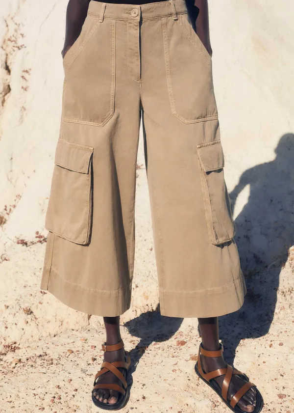ME+EM Cotton Cargo Culotte Stone