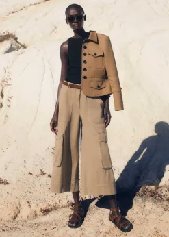 ME+EM Cotton Cargo Culotte Stone