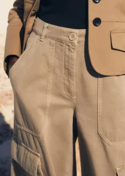 ME+EM Cotton Cargo Culotte Stone