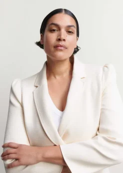 Sale ME+EM Cotton Herringbone Wide-Leg Trouser Suit Neutrals