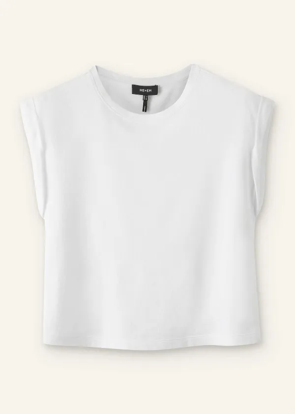 New ME+EM Cotton Muscle Sweatshirt Tee Fresh White