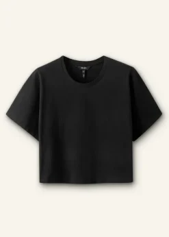 ME+EM Cotton Oversized Crop Tee Black